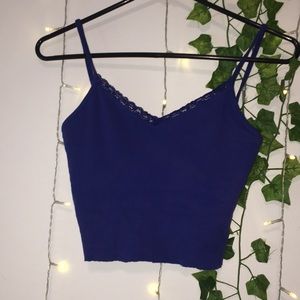 Brandy Melville blue tank top with lace!
